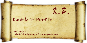 Kuchár Porfir névjegykártya